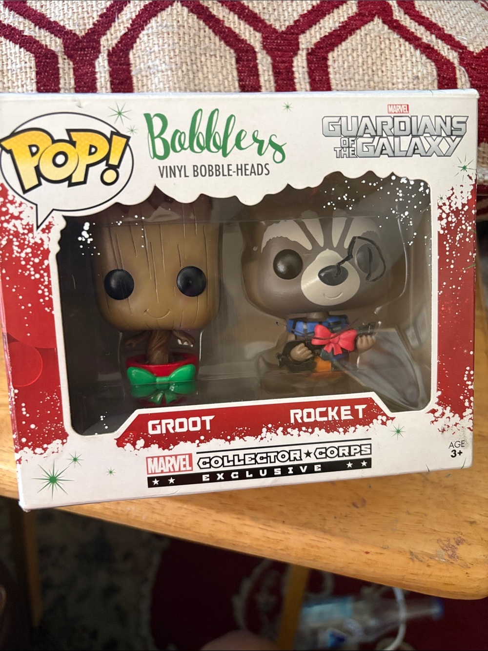 Funko Guardians of the Galaxy Holiday Groot & Rocket Bobblers (green & red)